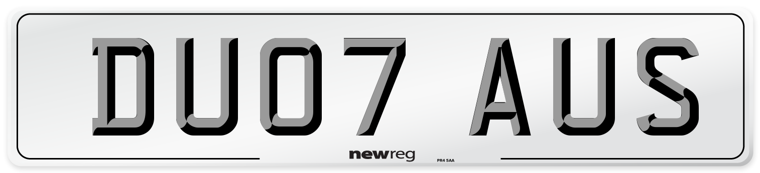 DU07 AUS Number Plate from New Reg